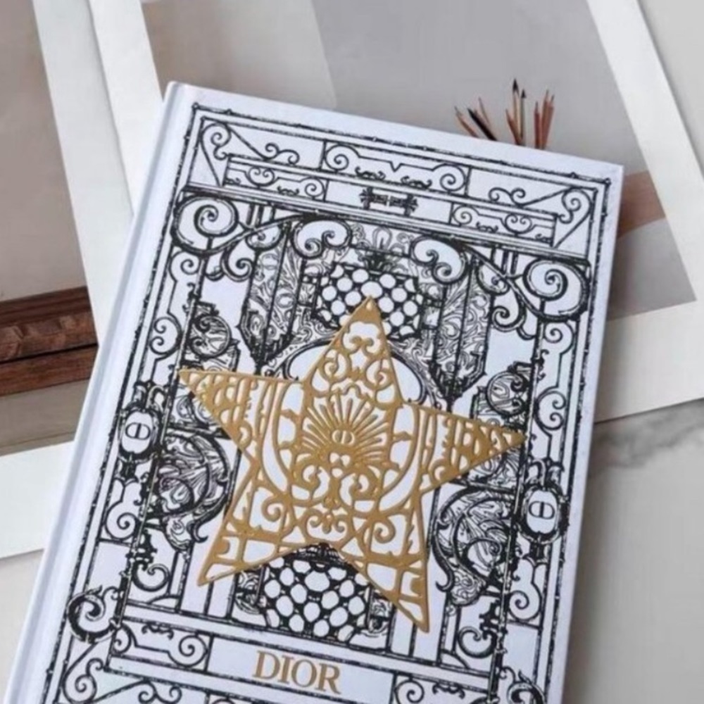 Dior White and Gold Star Notebook